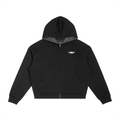 Mulini Core Black Plaid Boxy Zip Hoodie