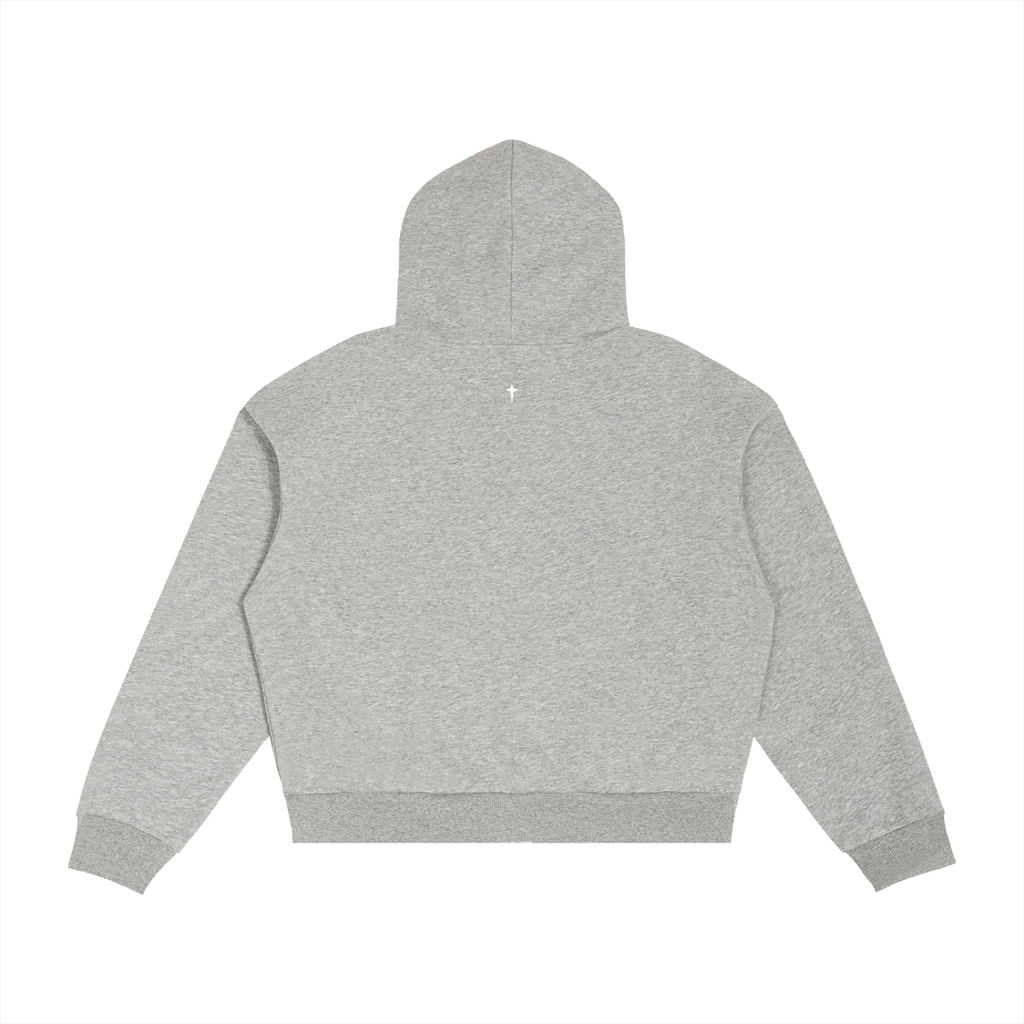 Mulini Core Blue Plaid Boxy Zip Hoodie